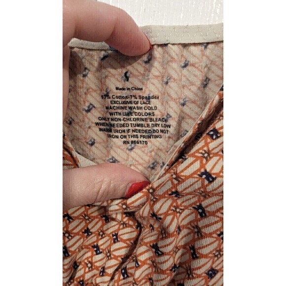 Pinkerton By Anthropologie‎ Orange Geometric Print Cami SZ S - Picture 3 of 3